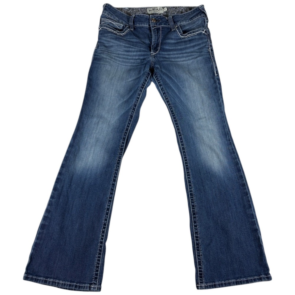 Ariat R.E.A.L Bootcut Jeans Women 32 Blue Denim Medium Wash Everyday Casual Wear